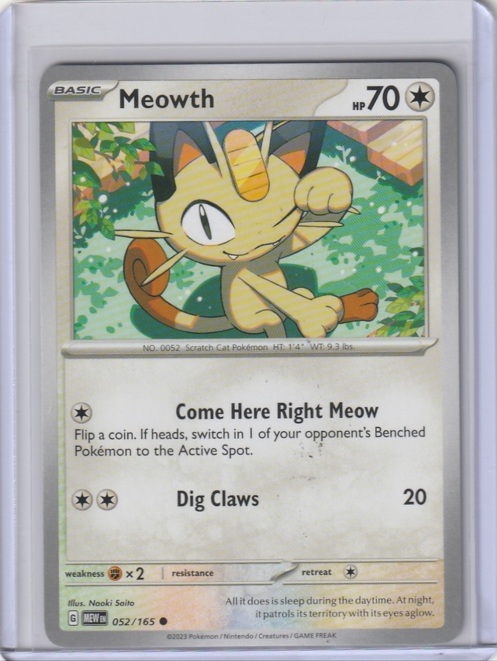 Meowth - SV: Scarlet & Violet 151 052/165 - Pokémon Trading Card